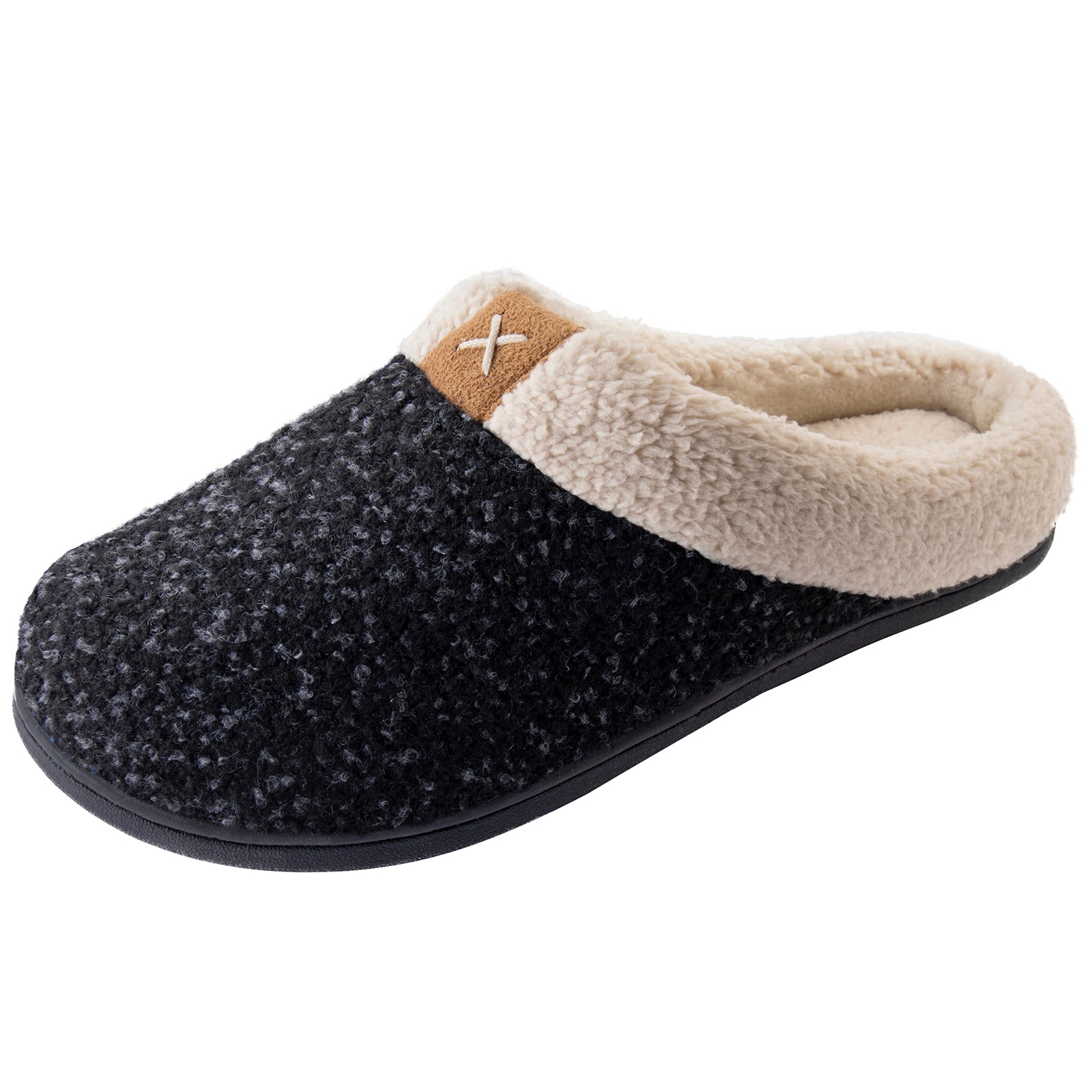Women's Sherpa Collar Memory Foam Clog Slippers – RockDove Footwear